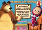 Invitación cumpleaños Masha y el Oso #04 | Digital Imprimible