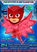 Invitación cumpleaños PJ Masks #05 | Digital Imprimible