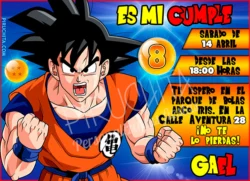 Invitación cumpleaños Dragon Ball #02 | Digital Imprimible