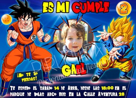 Invitación cumpleaños Dragon Ball #04 con Foto | Digital Imprimible