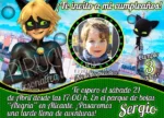 Invitación cumpleaños Ladybug / Cat Noir #05 con foto | Digital Imprimible