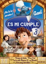 Invitación cumpleaños Ratatouille #01 | Digital Imprimible