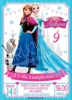 Invitación cumpleaños Frozen #14 | Digital Imprimible