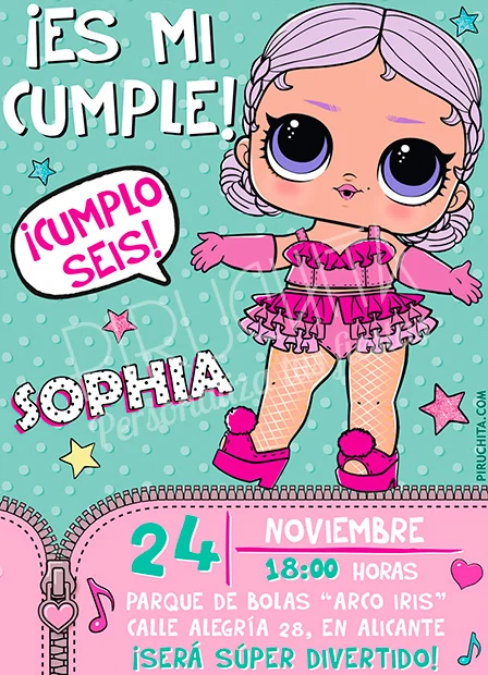 Invitación cumpleaños LOL Surprise Muñecas #03 | Digital Imprimible