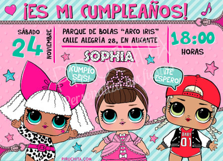 Invitación cumpleaños LOL Surprise Muñecas #05 | Digital Imprimible