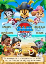 Invitación cumpleaños La Patrulla Canina Piratas #01 | Digital Imprimible