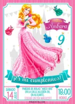 Invitación cumpleaños La Bella Durmiente - Aurora #01 | Digital Imprimible