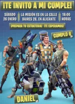 Invitación cumpleaños Fortnite #03 | Digital Imprimible