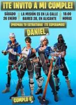 Invitación cumpleaños Fortnite #04 | Digital Imprimible