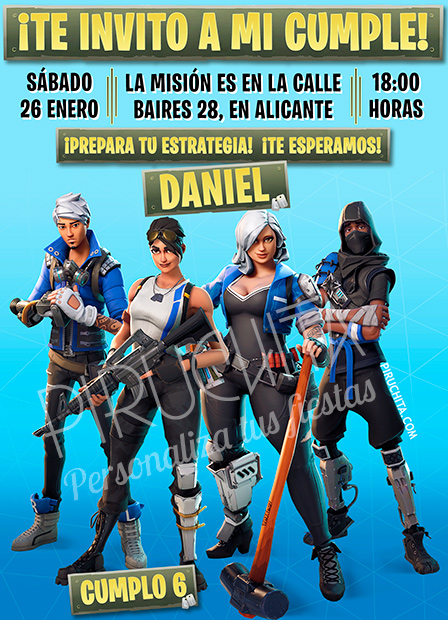 Invitación cumpleaños Fortnite #04 | Digital Imprimible ...