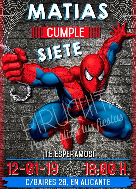 Invitación cumpleaños Spiderman #01