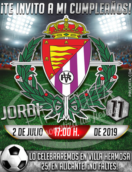 Invitación cumpleaños Fútbol - Real Valladolid | Digital Imprimible