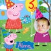 Invitación cumpleaños Peppa Pig #02 con Foto | Digital Imprimible