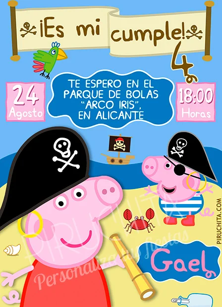 Invitación cumpleaños Peppa Pig #04