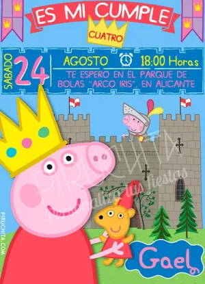 Invitación cumpleaños Peppa Pig #05 | Digital Imprimible