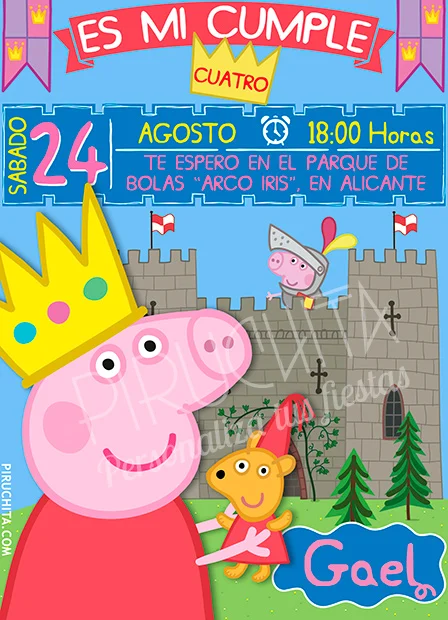 Invitación cumpleaños Peppa Pig #05