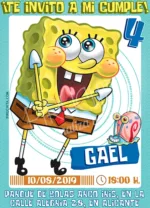 Invitación cumpleaños Bob Esponja #07 | Digital Imprimible