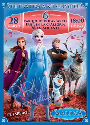 Invitación cumpleaños de Frozen II | Digital Imprimible