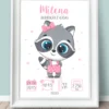 Lamina Nacimiento Mapache Niña