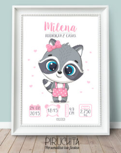 Lamina Nacimiento Mapache Niña
