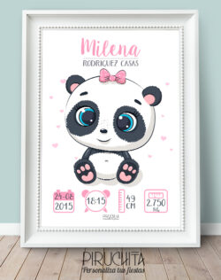 Lámina de Nacimiento Osita Panda