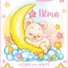 Invitación Baby Shower de Niña - Osita y estrellas