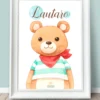 Piruchita Lamina Osito Nombre