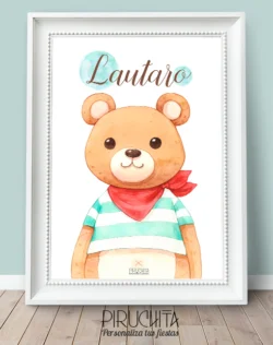Piruchita Lamina Osito Nombre