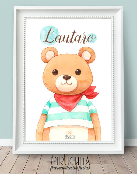 Piruchita Lamina Osito Nombre