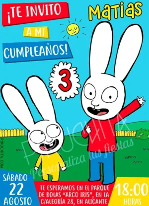 Invitación de Cumpleaños de Simon y Gaspar