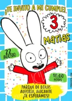 Invitación de Cumpleaños de Simon