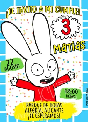 Invitación de Cumpleaños de Simon