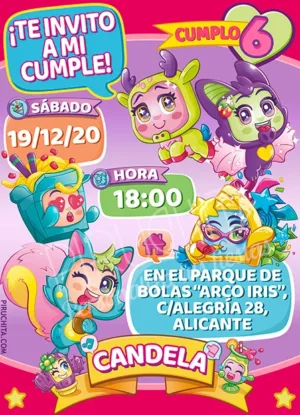 Invitación de Cumpleaños de MojiPops