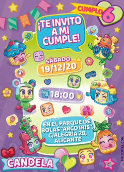 Invitación de Cumpleaños de MojiPops #02