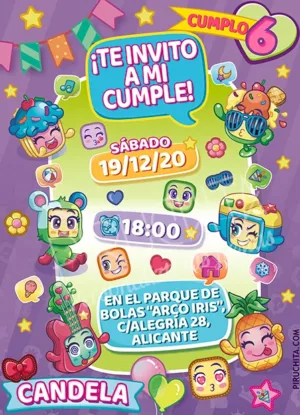 Invitación de Cumpleaños de MojiPops #02