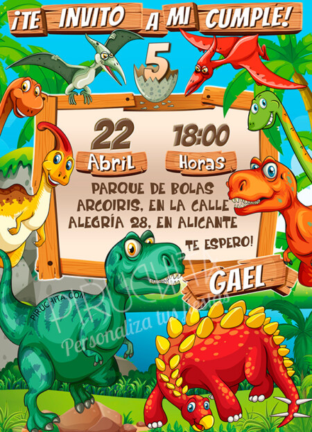 Invitación de Cumpleaños de Dinosaurios