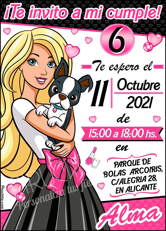 Logo Digital Personalizado De Cumpleaños Barbie