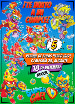 Invitación de Cumpleaños de SuperZings Kazoom Kids