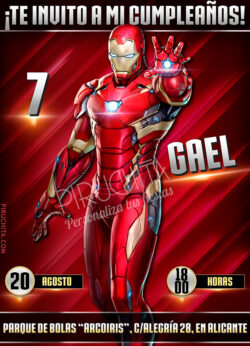 Invitación de cumpleaños de Iron Man