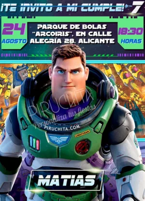 Invitación de cumpleaños de Lightyear