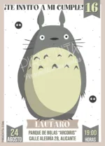 Invitación de cumpleaños de Totoro