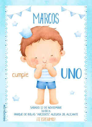 Invitación de cumpleaños de Niño - Coronita