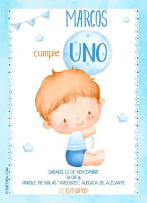 Invitación de cumpleaños de Niño - Globo