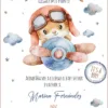 Invitación Baby Shower conejo en aeroplano