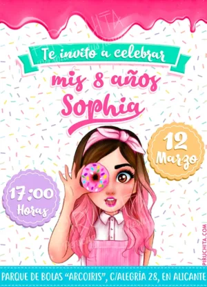 Invitación cumpleaños Mis Pastelitos