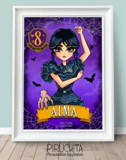 Lámina de Cumpleaños Wednesday (Miércoles/Merlina) Addams