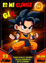 Invitación cumpleaños de Goku