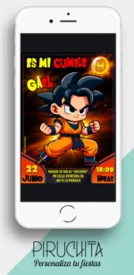 Invitación cumpleaños de Goku