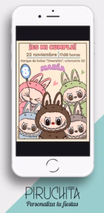 Invitación cumpleaños de Labubus