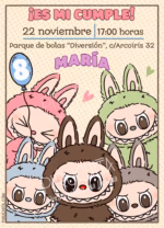 Invitación cumpleaños de Labubus